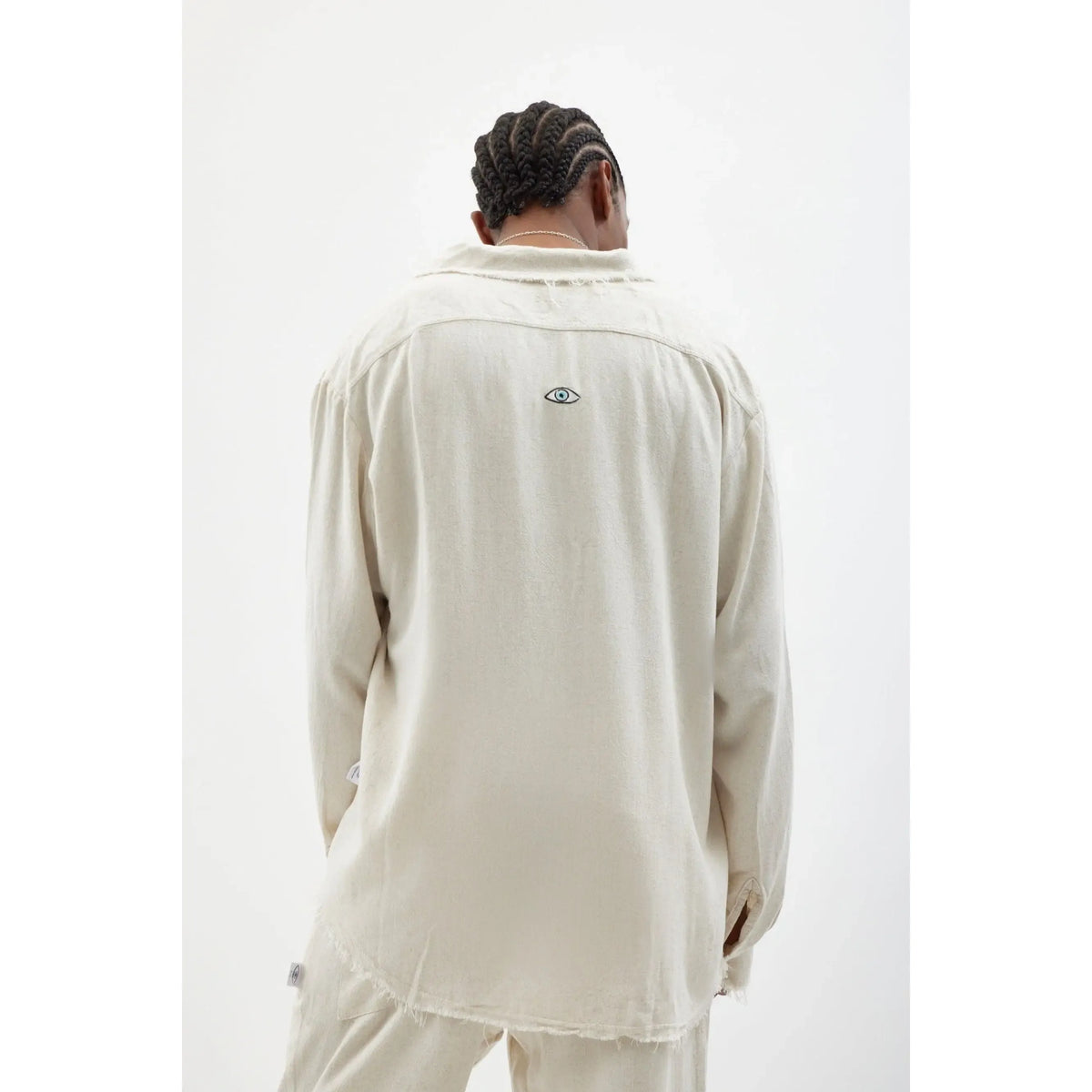 Soft Linen Long Sleeve Button-Up Shirt — Melange Stone TFU-TFU shop