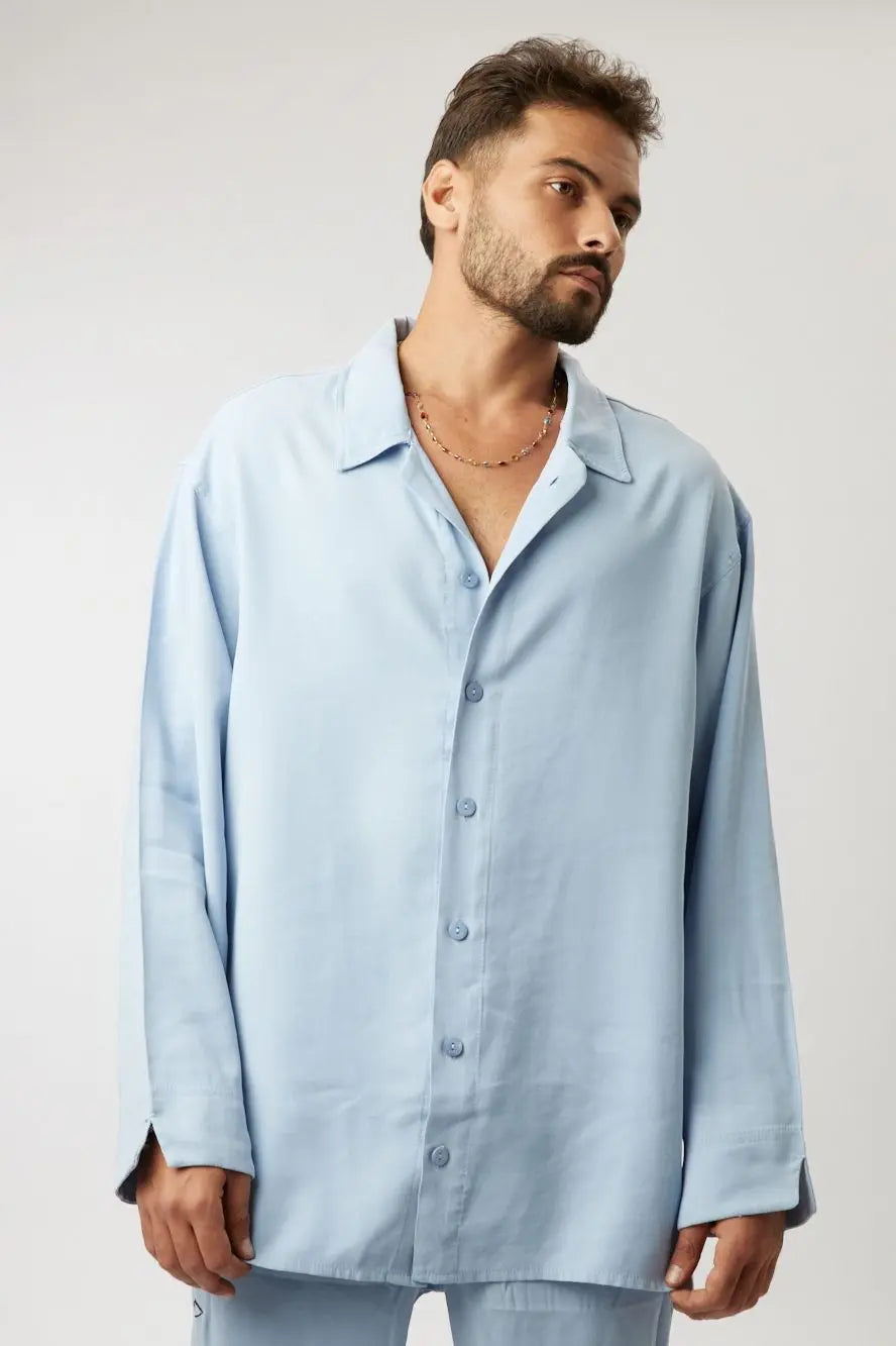 LUX Loose Button-Up - Light Blue TFU-TFU shop