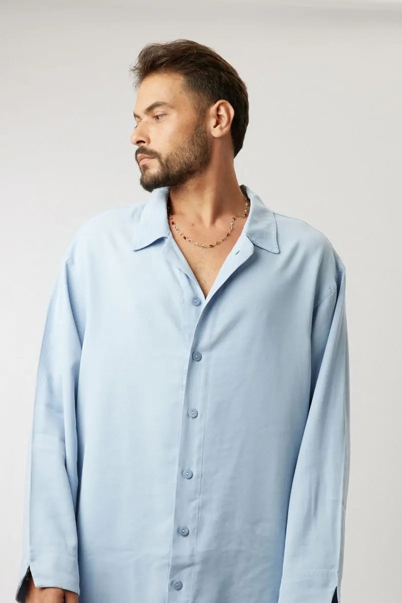 LUX Loose Button-Up - Light Blue TFU-TFU shop