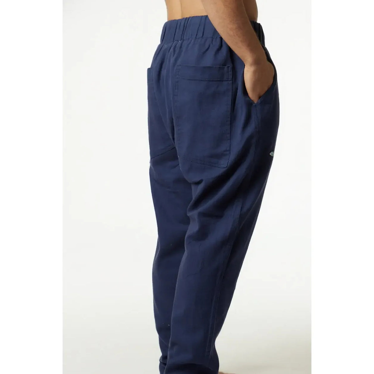 DC Fisherman Pants in blue, with elasticated waist and side pockets