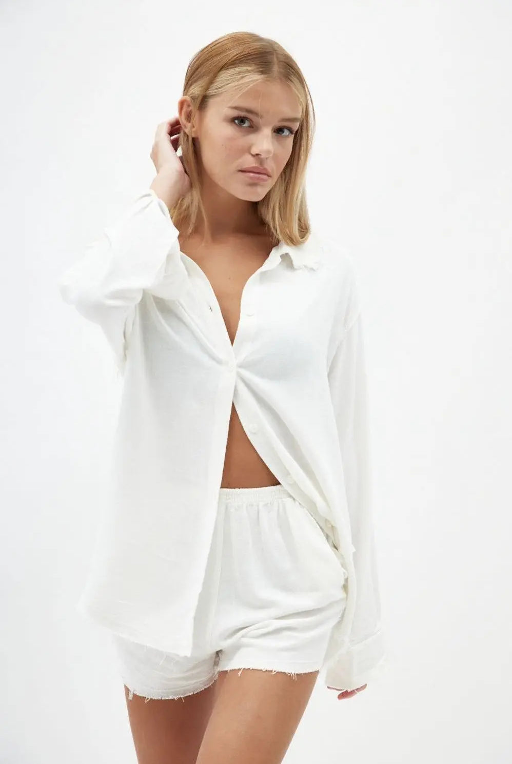 Soft Linen Shorts - White Cream TFU TFU HOME