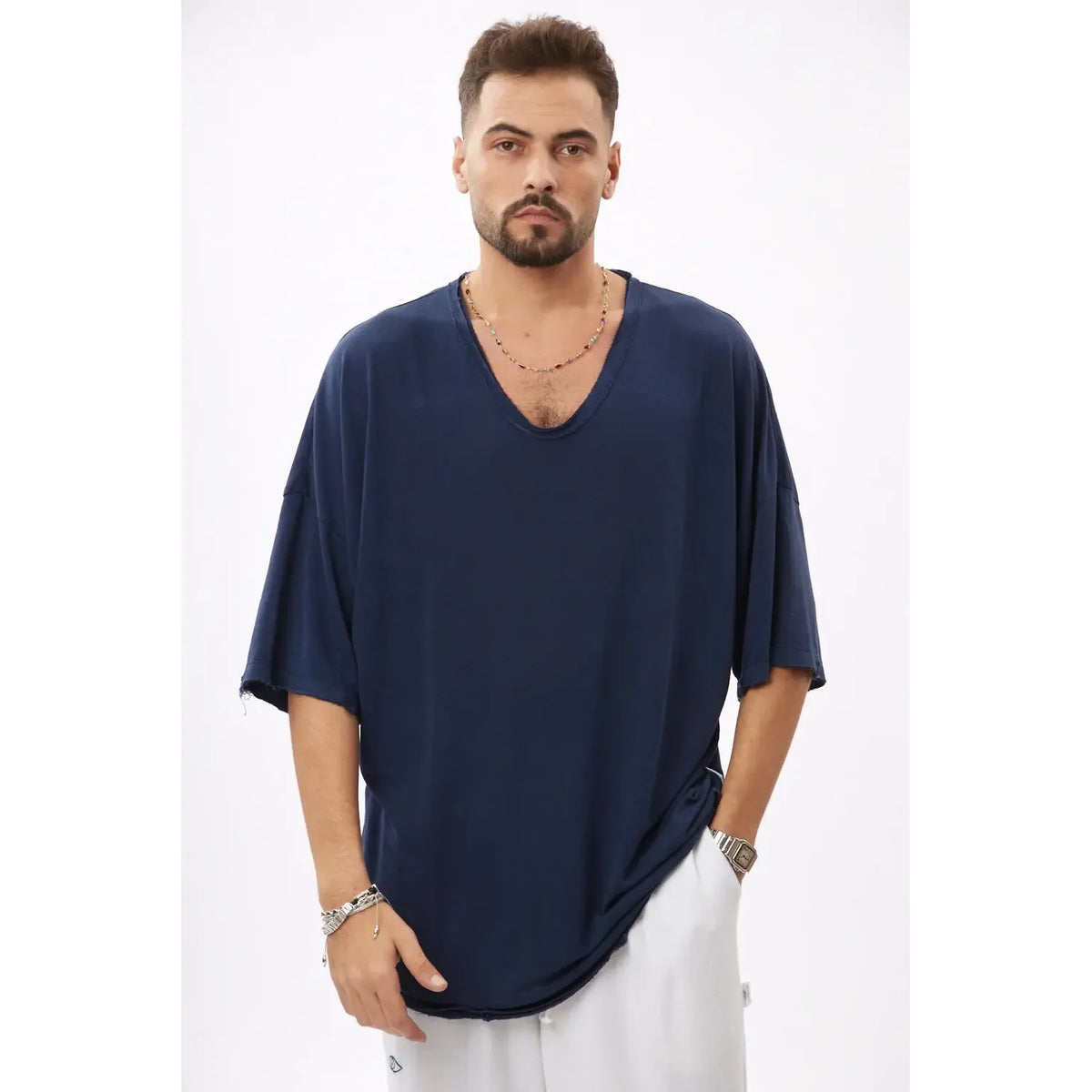 Dor Oversized Shirt - Navy Blue TFU-TFU shop