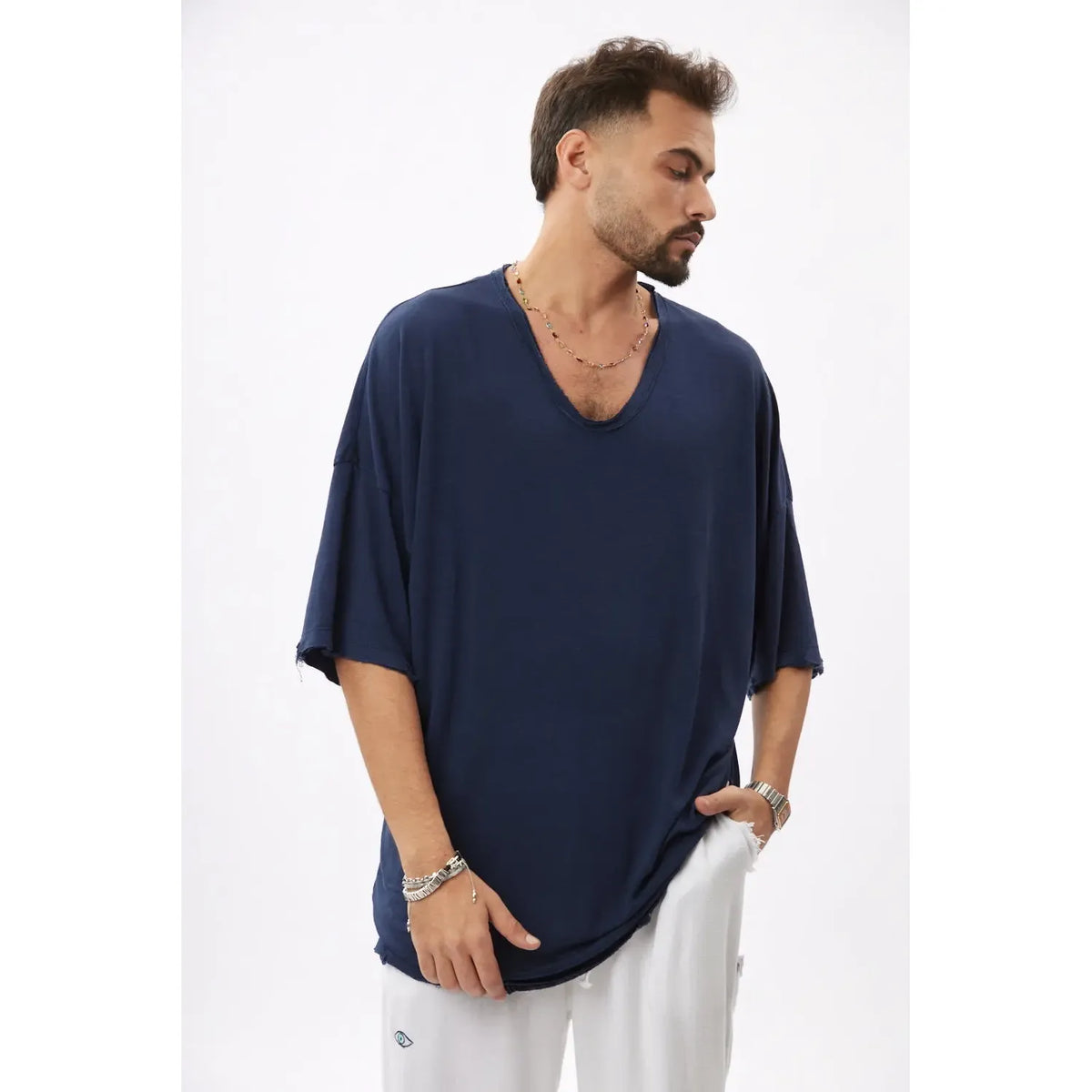 Dor Oversized Shirt - Navy Blue TFU-TFU shop