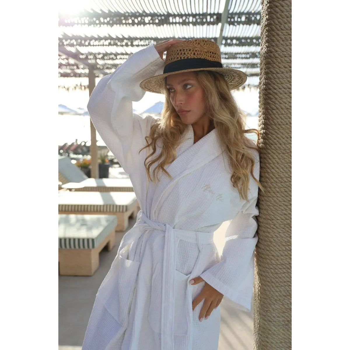 Piqué Elliptical Eye Bathrobe - women TFU-TFU shop