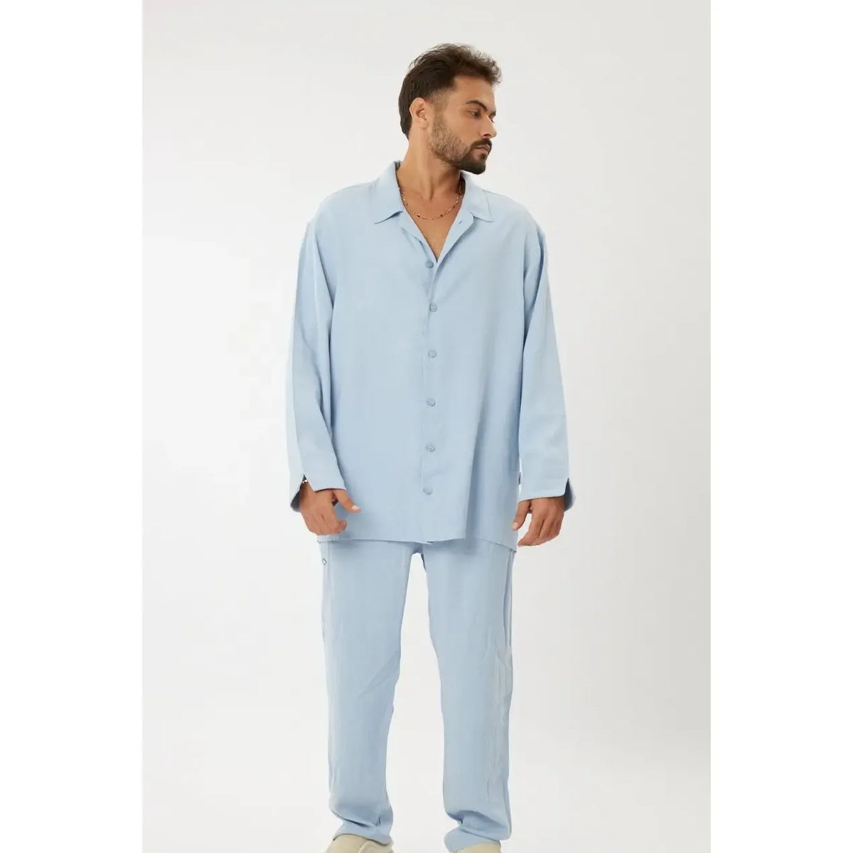 LUX Loose Button-Up - Light Blue TFU-TFU shop