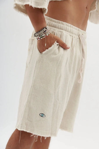 Soft Linen Bermuda Shorts — Melange Stone TFU-TFU shop
