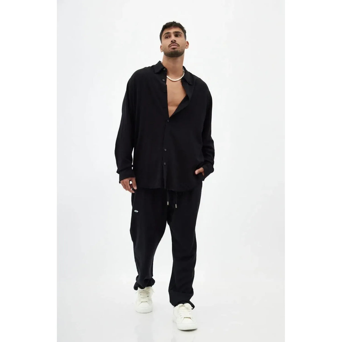 Soft Linen Set — Black | Long Sleeve & Pants TFU TFU GLOBAL